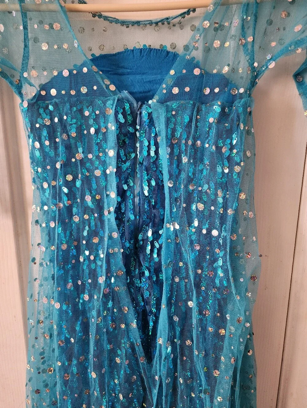 Blue Sequin Princess Kids Costume Dress